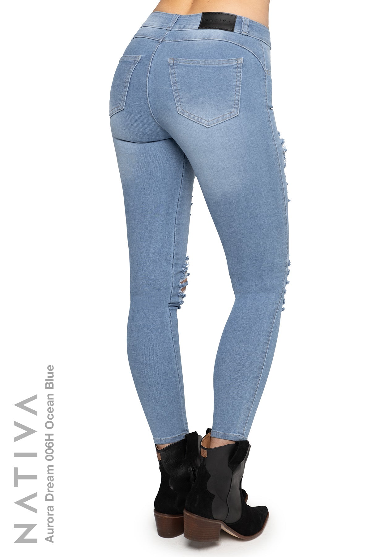 SUPER SKINNY JEANS, AURORA DREAM 006H OCEAN BLUE, Talle Medio. Moldeador Ultra Confortable. Jornada Prolongada. Tecnología No Stress®