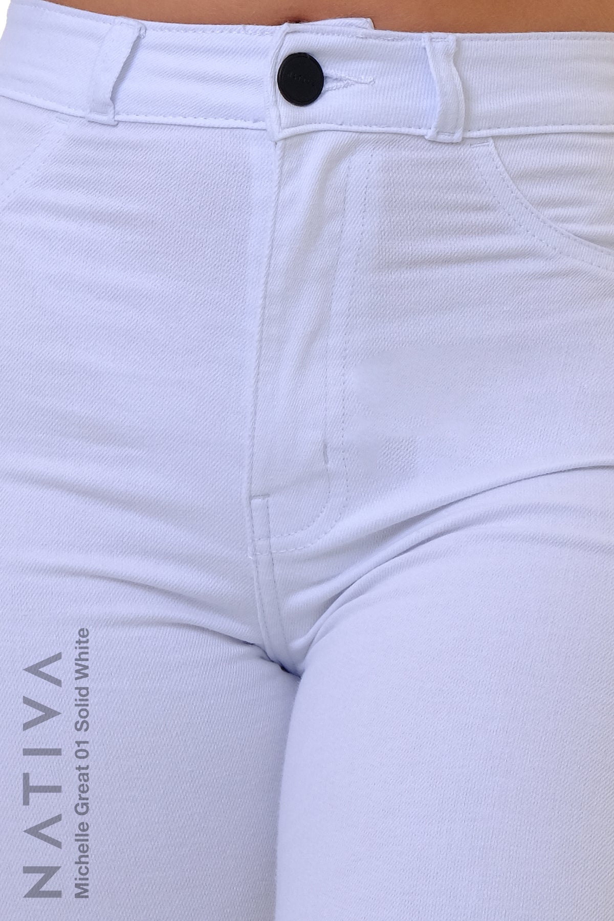 SUPER SKINNY JEANS, MICHELLE GREAT 01 WHITE, Talle Alto. Moldeador. Cuatro Estaciones. Tecnología No Stress®