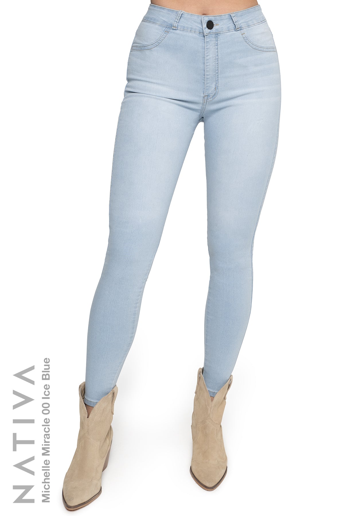 SUPER SKINNY JEANS, MICHELLE MIRACLE 00 ICE BLUE, Talle Alto. Moldeador. Movimiento Intenso. Tecnología No Stress®