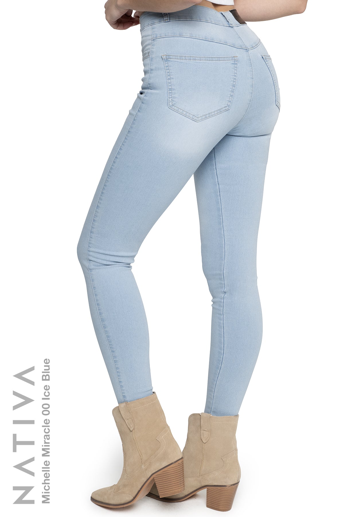 SUPER SKINNY JEANS, MICHELLE MIRACLE 00 ICE BLUE, Talle Alto. Moldeador. Movimiento Intenso. Tecnología No Stress®