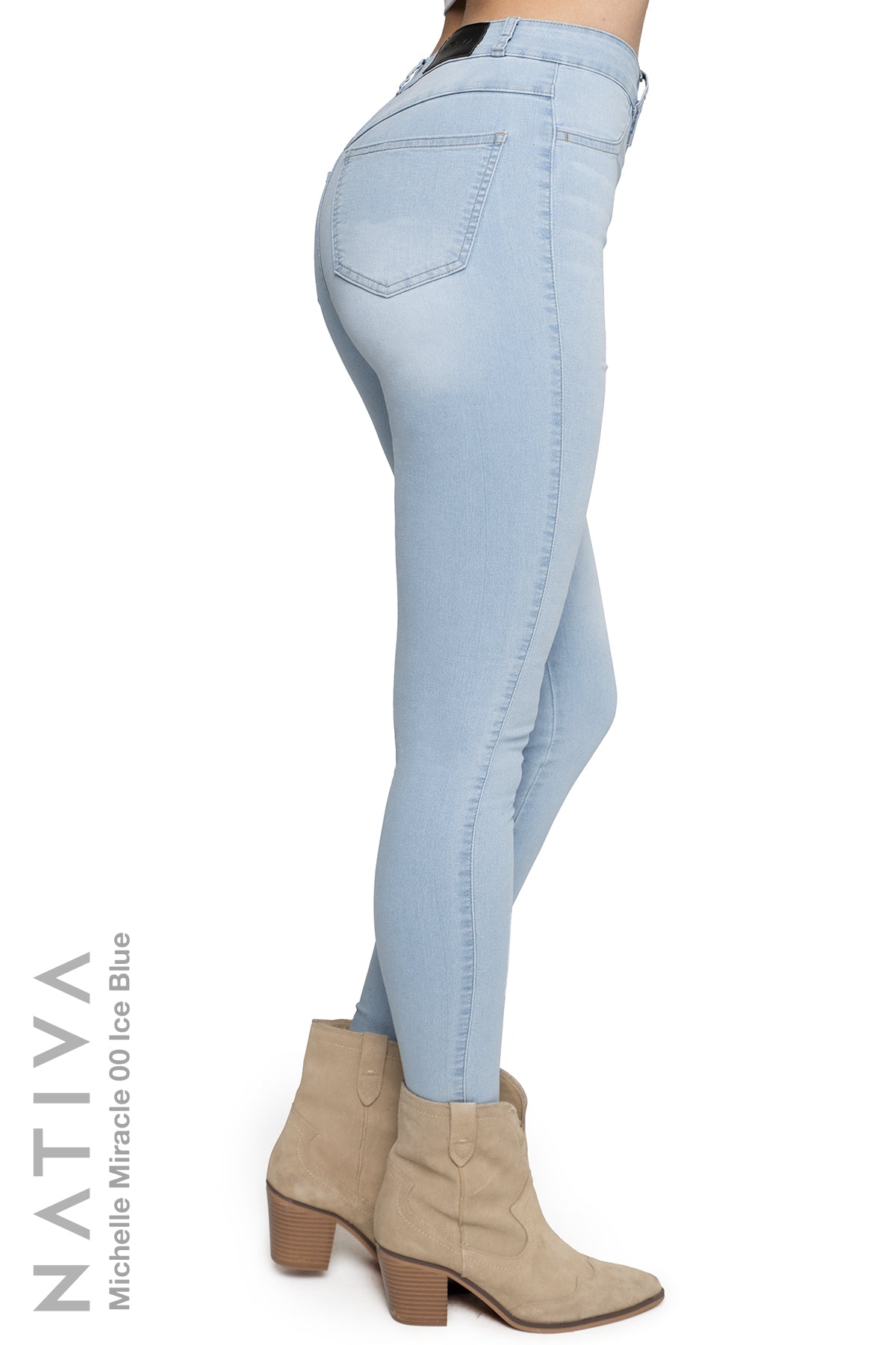 SUPER SKINNY JEANS, MICHELLE MIRACLE 00 ICE BLUE, Talle Alto. Moldeador. Movimiento Intenso. Tecnología No Stress®